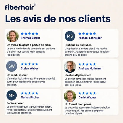 Poudre capillaire fiberhair : camoufle instantanément les racines grises et les zones clairsemées pour un résultat naturel