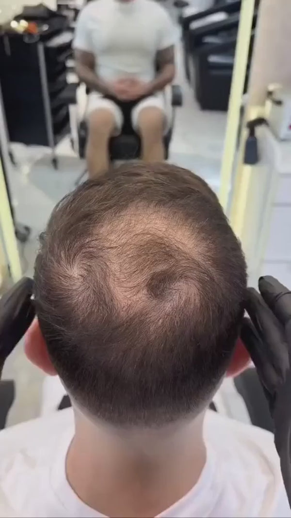 Poudre capillaire fiberhair pour hommes et femmes : boîte avec miroir intégré et applicateur de précision